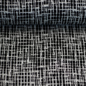 Žakaartrikotaaž, sissekootud muster - "Brake", loodusvalge-must