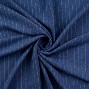 Viskoos ja lina segakangas - triibuline, teksasinine