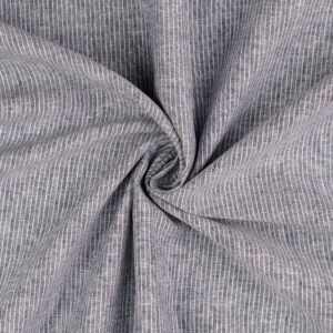 Linane kangas puuvillaga, poollinane - triibuline, kitsad triibud, tume teksasinine