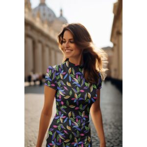 Viskooskangas “Rosella” – värvilised lilled mustal