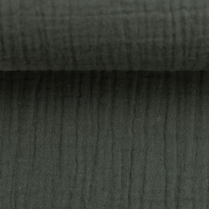 Puuvillakrepp, musliin - tumehall