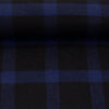 Puuvillane flanellkangas - must ja tumesinine, ruut ca 6x6cm