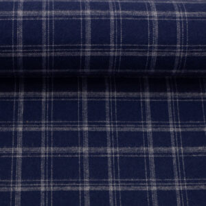 Puuvillane flanellkangas - sinine, ruut ca 2,5x2,5cm