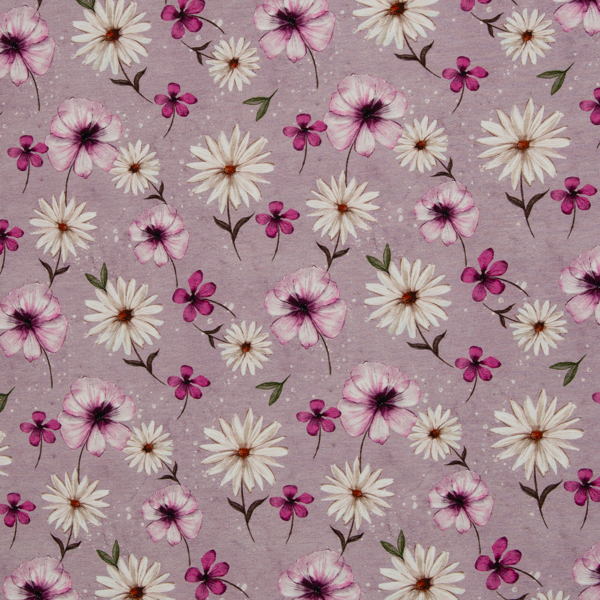 Modaal ja puuvillaga dressiriie - lilled vanaroosal.