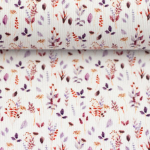 Ribiline trikotaaž kõrreliste ja lillede mustriga